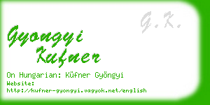 gyongyi kufner business card